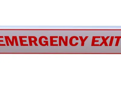Emergency Exit Sign Low-poly 3D model