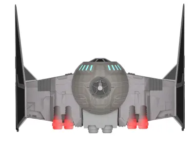 Sci-fi Fighter jet Tie fighter Free low-poly 3D model