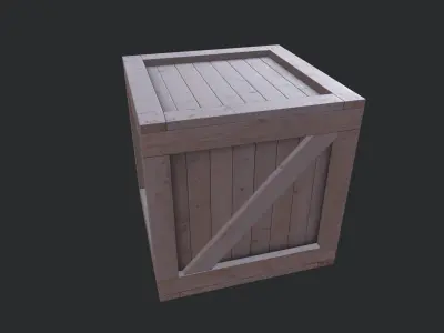 Wooden Box 01 Low-poly 3D model purchase
