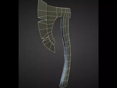 15 AXES Low poly and high poly Free 3D model