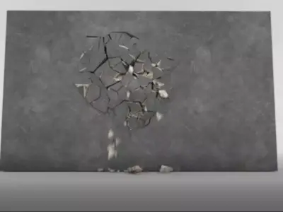 Wall Crack Bind 01 Low-poly 3D model