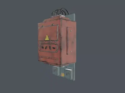 Old Industrial Electric Box - Vol 01 Low-poly 3D model