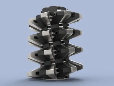 Hob with removable teeth m 36 3D model