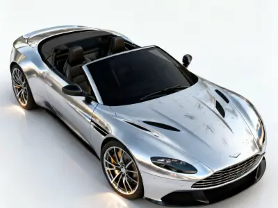 Realistic Futuristic EV Sport Silver Car 3d model Low-poly 3D model