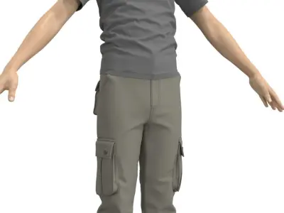 Cargo Pants and Shirt - Marvelous Designer 3D model