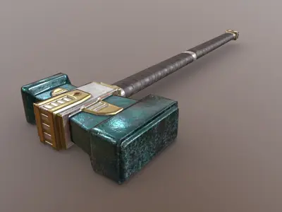 Hammer - Adamantite Low-poly 3D model