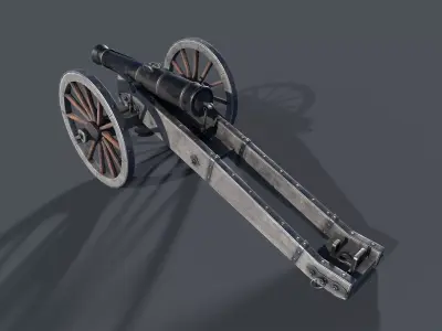 Medieval cannon Low-poly 3D model Low-poly 3D model