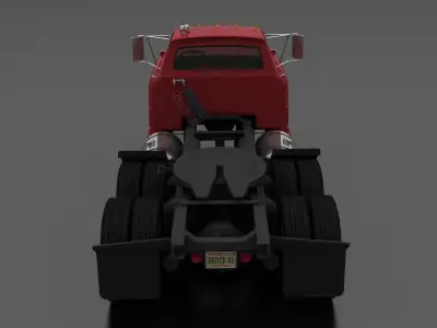 T-Series T-850 Semi Truck 1964 Tandem Axle Low-poly 3D model