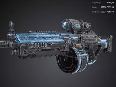 Futuristic Gun 3D model order