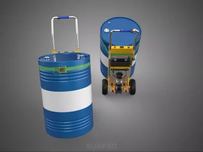ELECTRIC STAIR CLIMBER HAND TRUCK CART TROLLEY STEEL DRUM BARREL 3D model