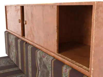 Old Couch Low-poly 3D model