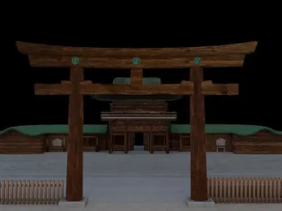 Meiji Shrine Scene 3D model