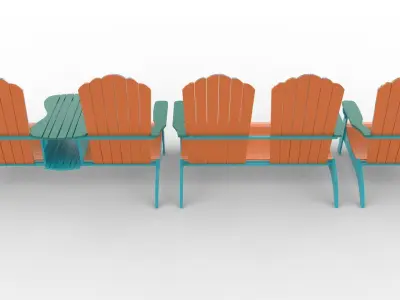 Fishing Chair Low-poly 3D model