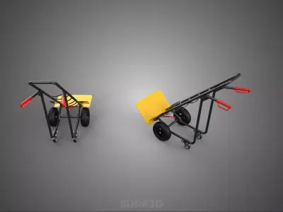 ADJUSTABLE FOLDING PLATE BASE BED POSITION HAND TRUCK PLATFORM 4 3D model