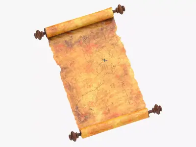 Scroll Open With Pirate Map 03 1 3D model