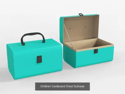 Children Cardboard Suitcases 3D Model Pack