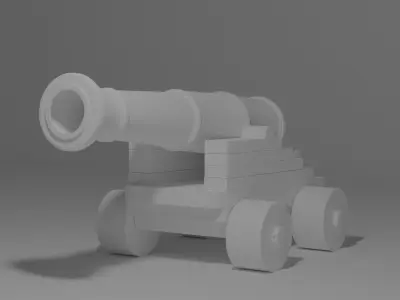 Cannon wooden Free 3D model