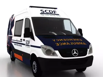 Mercedes Benz Sprinter L2H2 2009 Singapore Ambulance 2 3D model