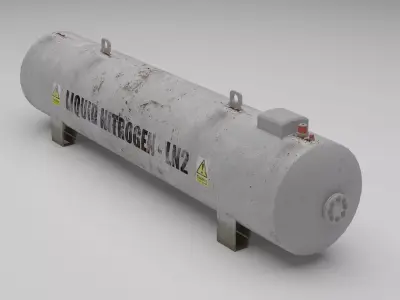 Industrial liquid nitrogen storage tank 3D model