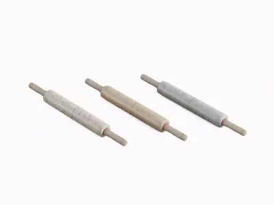 Marble Rolling Pin Set Low-poly 3D model