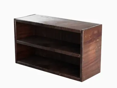 Simple Wooden Bookshelf Set Low-poly 3D model