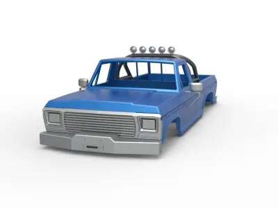 Shell of vintage Monster Truck V2 Scale 1 to 25 3D print model