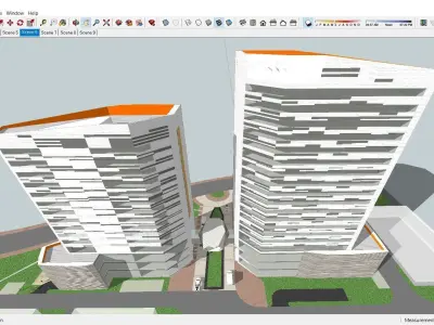 Sketchup Commercial Hotel Office Complex R2 3D model