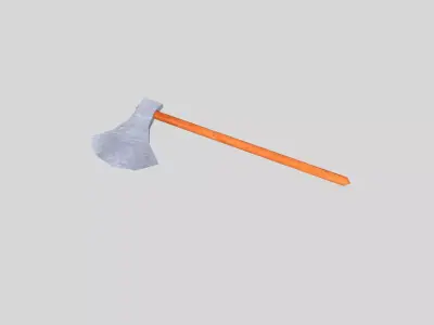 low poly medieval axe 3 Low-poly 3D model