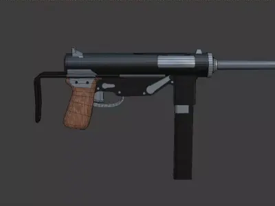 submachine gun 3D model purchase