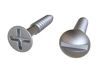 Wood Screws 3D Model 3D model