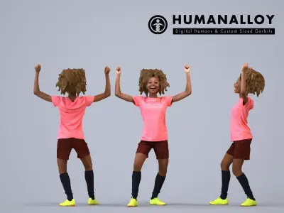 00498Harper006 - Adult Black woman exercising in summer 3D model