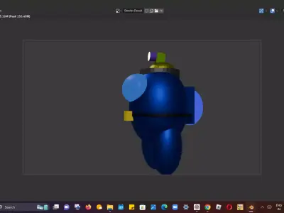 Among imposter  detailed blue crewmate with additional items Low-poly 3D model