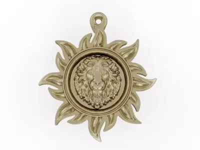lion pendant 3D print model 6