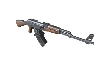 23-Assault-Rifle-AK-47-gun model 3d game ready model Low-poly 3D model
