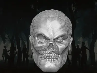 Zombie Army Head Collection For Action Figures 3D print model
