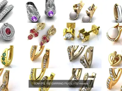 3DM-STL 132 EARRING FILES 3D Model Pack