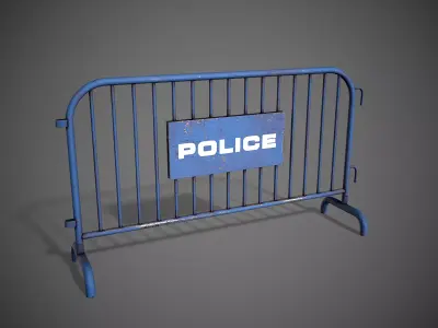Police Barricade Low-poly 3D model purchase