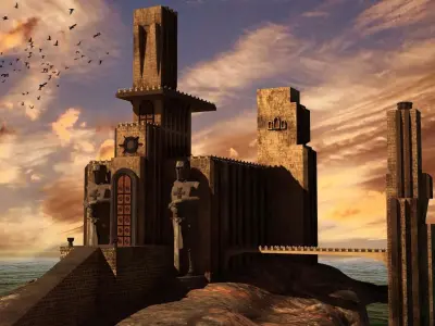 Sea castle  Free low-poly 3D model