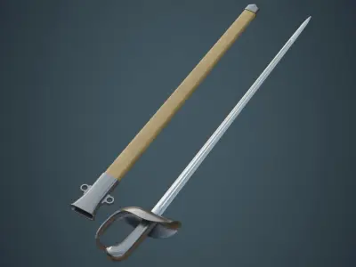 Saber 2A Low-poly 3D model