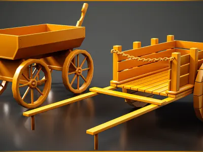 15 Carriage 3d models-Game Ready Base Mesh Low-poly 3D model