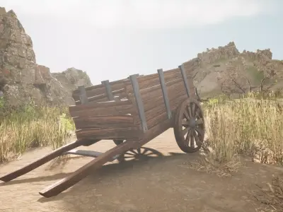 medieval cart 3D model purchase