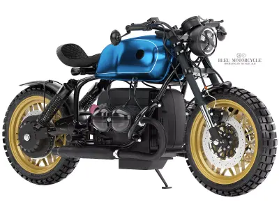 blue motorcycle 3D model