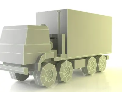 Ural-5323 S-400 Command Center PBU 55K6E Low-poly 3D model purchase