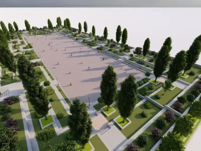 public park-Private Park Landscape 3D model 21