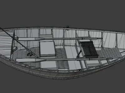 Draft Boat Low-poly 3D model
