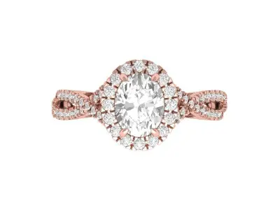 Oval Art Deco Ring 3D print model