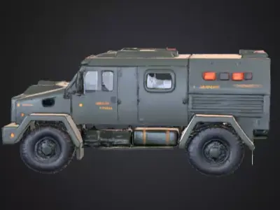 Stylized Armored Tactical Vehicle Low-poly 3D model