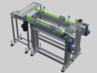 Product separation conveyor line 3D model