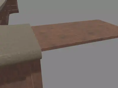 Vintage Bar Counter Low-poly 3D model