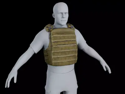 Flak vest Low-poly 3D model